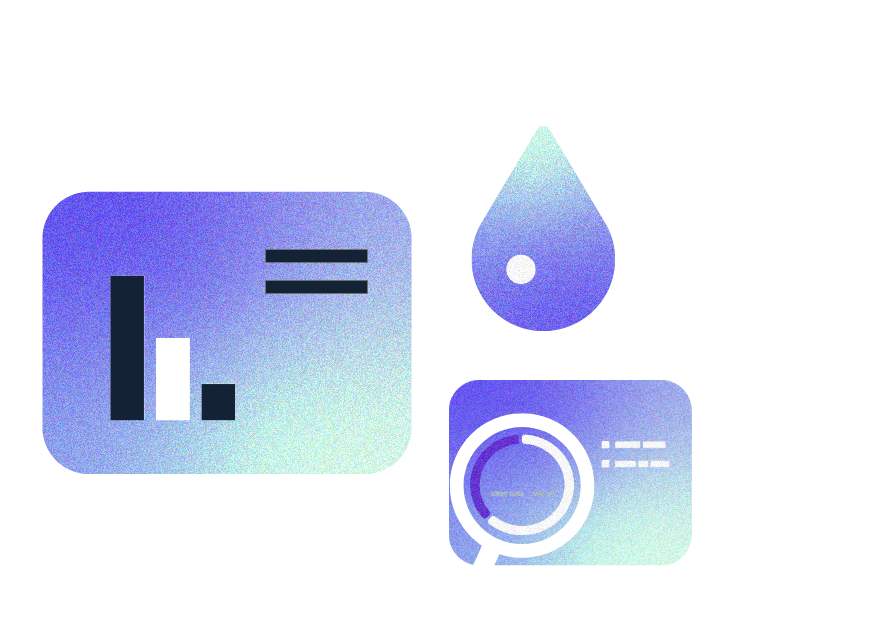 Water droplet and reporting iconography
